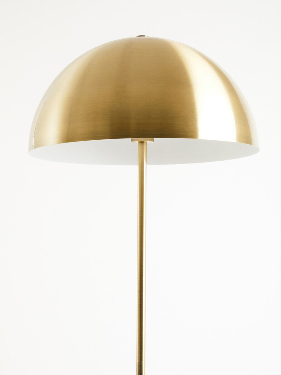 Brushed Brass Floor Lamp with Black Marble Base | Murdoch