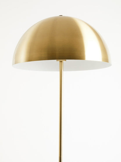 Brushed Brass Floor Lamp with Black Marble Base | Murdoch