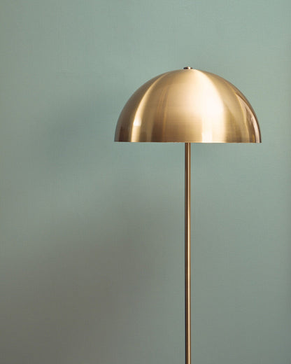 Brushed Brass Floor Lamp with Black Marble Base | Murdoch