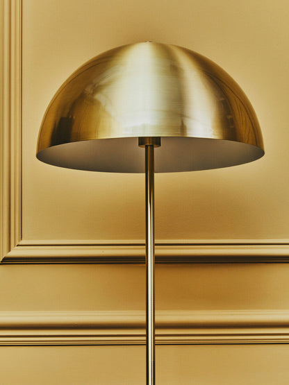 Brushed Brass Floor Lamp with Black Marble Base | Murdoch
