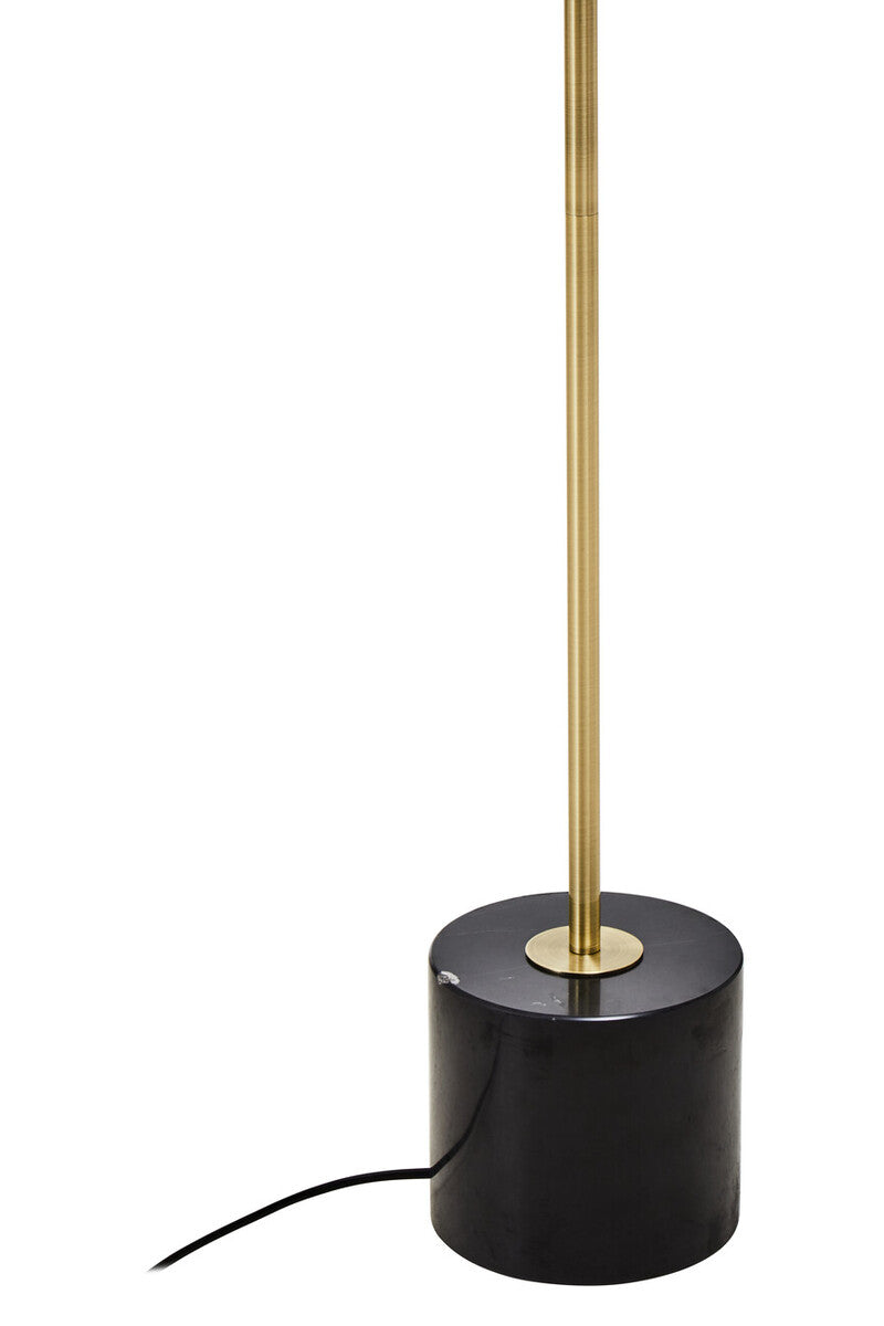Brushed Brass Floor Lamp with Black Marble Base | Murdoch