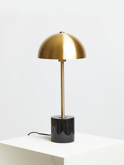 Murdoch Brushed Brass Table Lamp With Black Marble Base