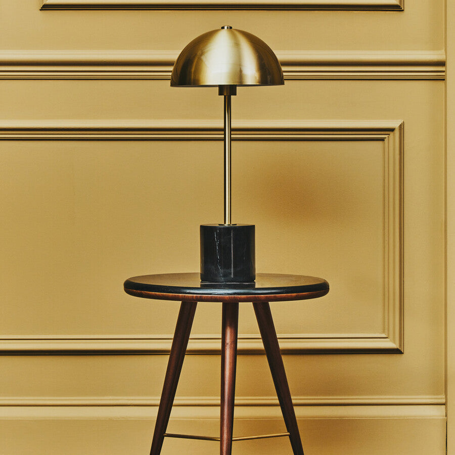 Murdoch Brushed Brass Table Lamp With Black Marble Base