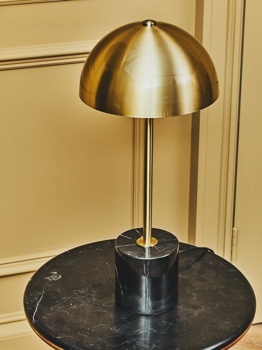 Murdoch Brushed Brass Table Lamp With Black Marble Base