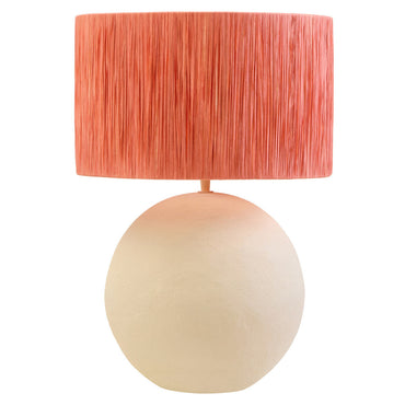 Carta Natural Papier Mache Table Lamp With Rust Raffia Shade