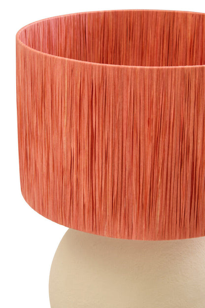 Carta Natural Papier Mache Table Lamp With Rust Raffia Shade