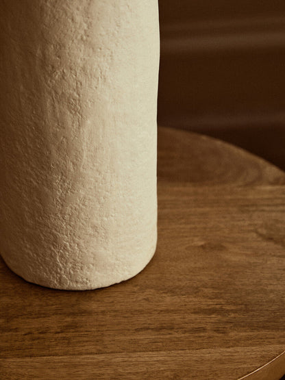 Natural Papier Mache Table Lamp with Natural Raffia Shade | Carta