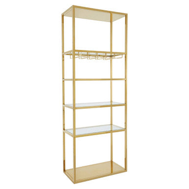 Gold Bar Shelf Unit with Glass Rack | Piermount