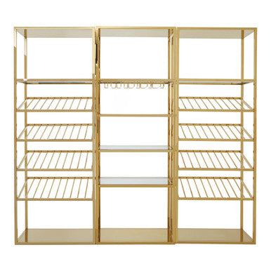 Gold Bar Shelf Unit with Glass Rack | Piermount