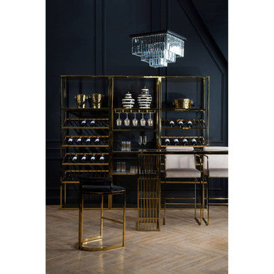 Gold Bar Shelf Unit with Glass Rack | Piermount