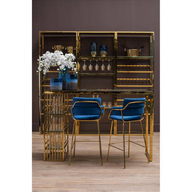 Gold Bar Shelf Unit with Glass Rack | Piermount