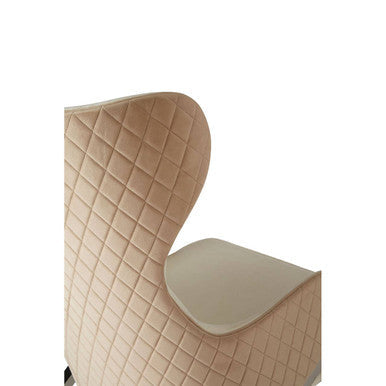 Piermount Ivory Wood and Metal Wingback Chair with Silver Finish Legs