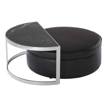 Black Stool and Coffee Table Set with Nesting Design | Piermount