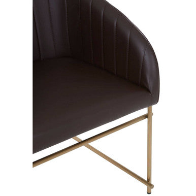 Brown Faux Leather Dining Chair | Delta