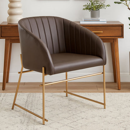 Brown Faux Leather Dining Chair | Delta