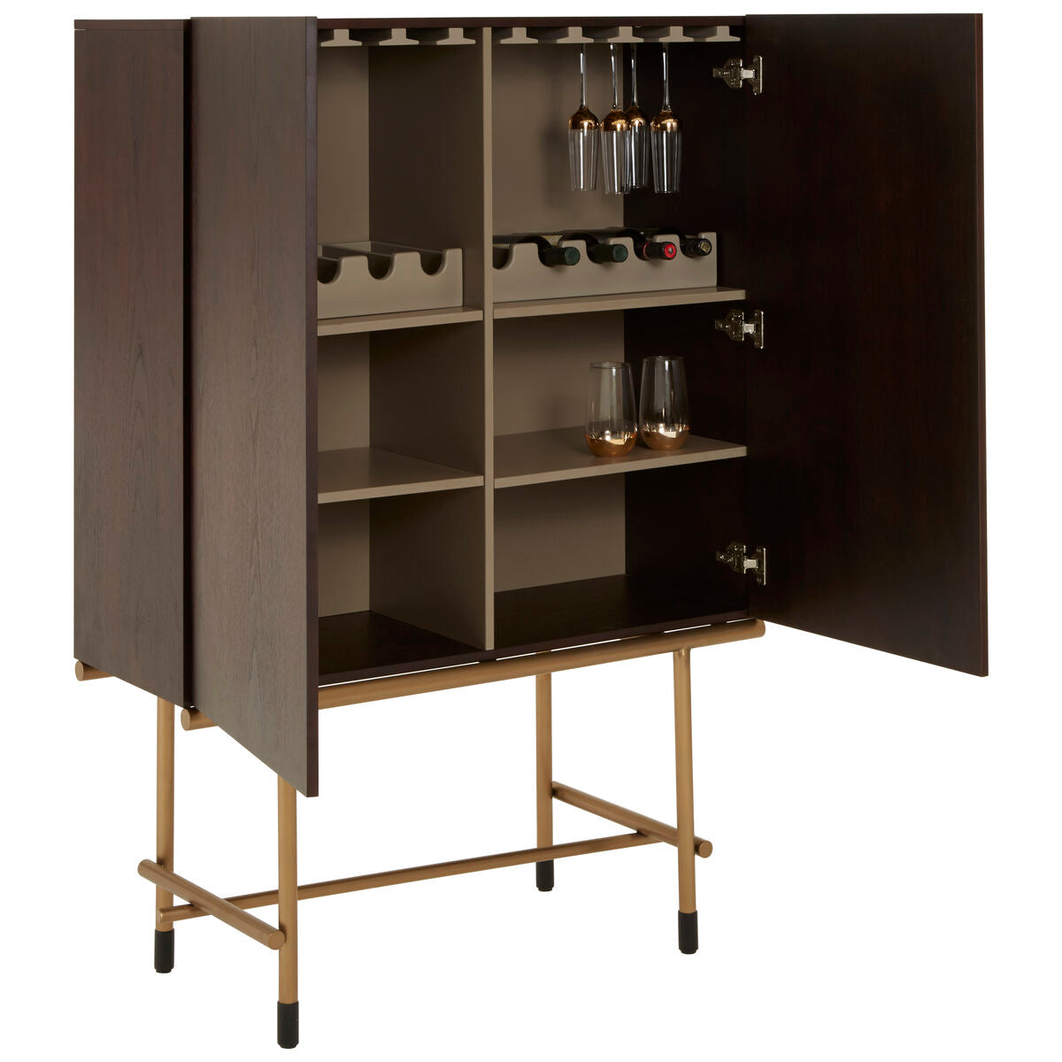 Walnut Veneer Drinks Cabinet | Delta