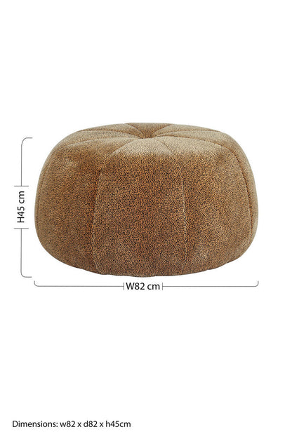 Manhattan Leopard Brown Velvet Print Pouffe