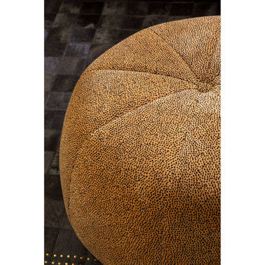 Manhattan Leopard Brown Velvet Print Pouffe
