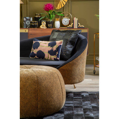 Manhattan Leopard Brown Velvet Print Pouffe
