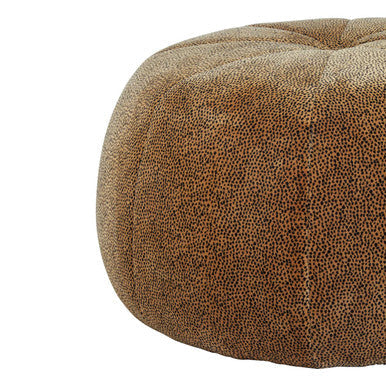 Manhattan Leopard Brown Velvet Print Pouffe