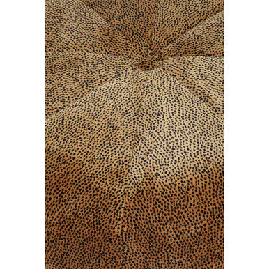 Manhattan Leopard Brown Velvet Print Pouffe