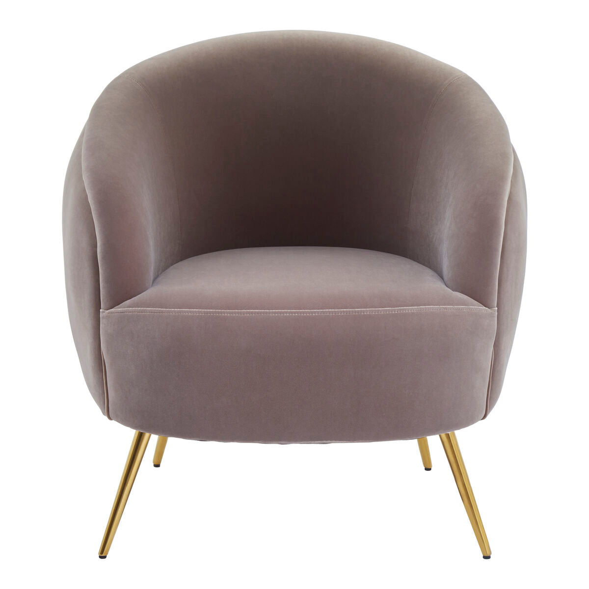 Manhattan Mink Velvet Accent Chair with Curved Back