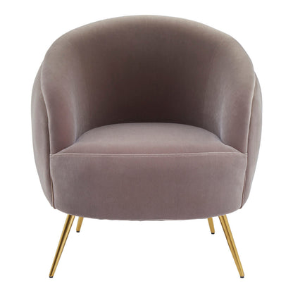 Manhattan Mink Velvet Accent Chair with Curved Back