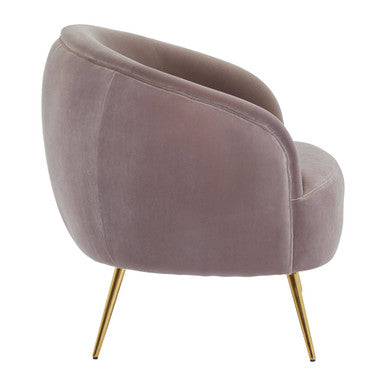 Manhattan Mink Velvet Accent Chair with Curved Back