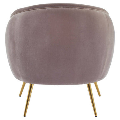 Manhattan Mink Velvet Accent Chair with Curved Back