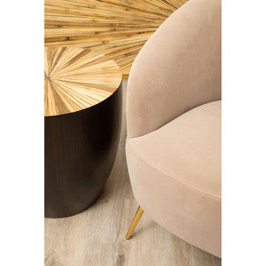 Manhattan Mink Velvet Accent Chair with Curved Back