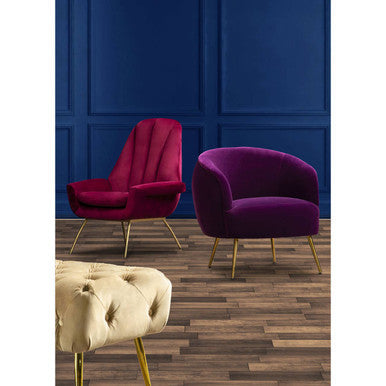 Manhattan Purple Velvet Accent Chair with Gold Finish Legs