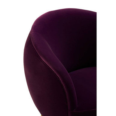 Manhattan Purple Velvet Accent Chair with Gold Finish Legs