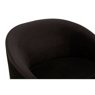 Manhattan Black Velvet Cocoon Chair with Gold Finish Legs