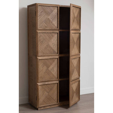 Natural Oak Wood Tall Cabinet | Salvar