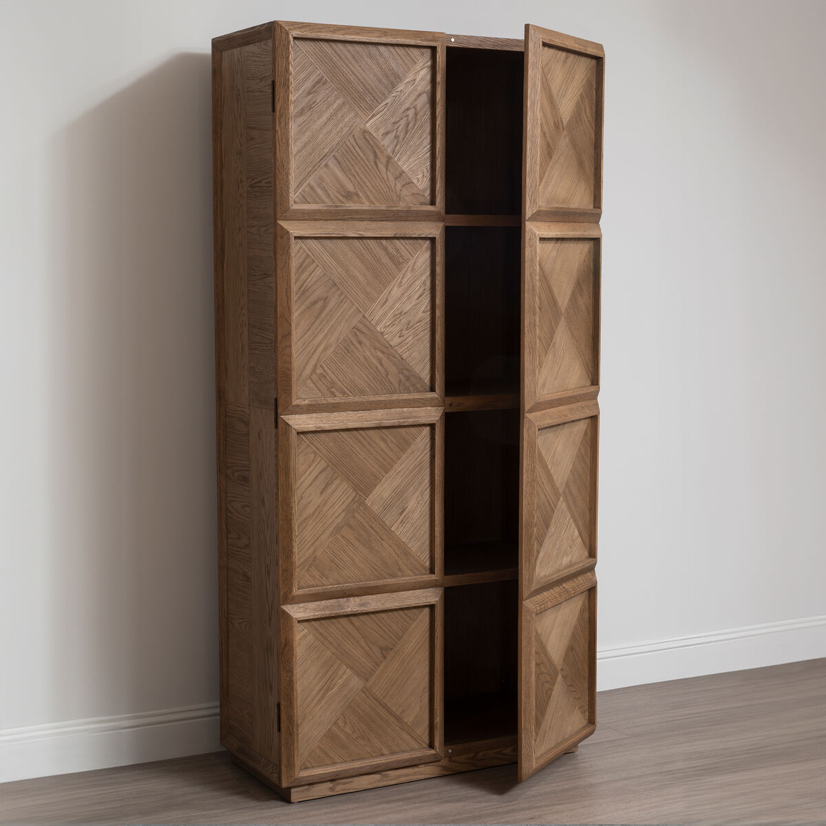 Natural Oak Wood Tall Cabinet | Salvar