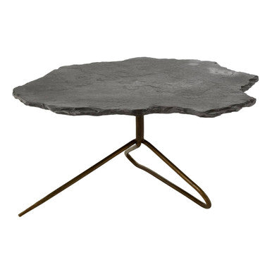 Grey Stone Top Coffee Table with Tripod Geometric Base | Rany