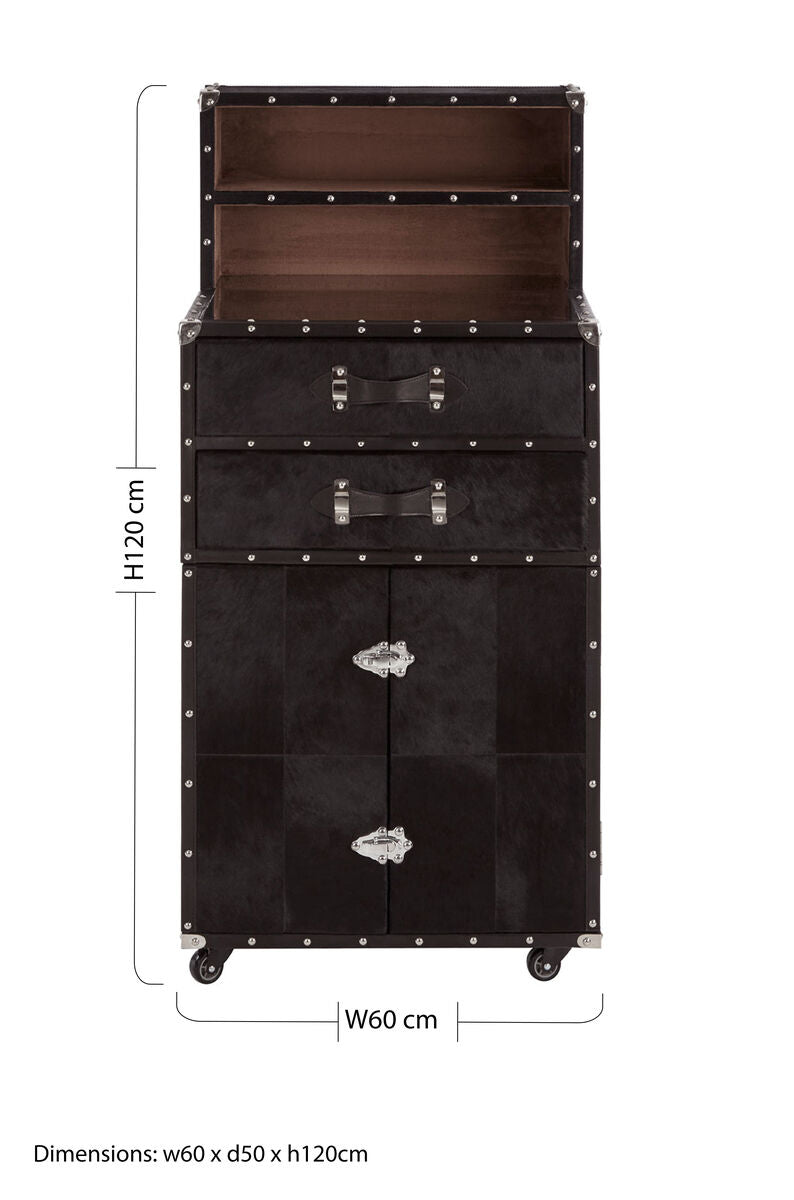 Hair on Leather Drinks Cabinet | Kensington Townhouse