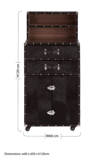 Hair on Leather Drinks Cabinet | Kensington Townhouse