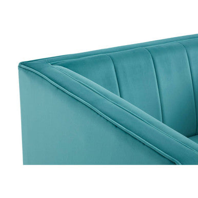 Otylia Green Velvet Armchair with Stainless Steel Base