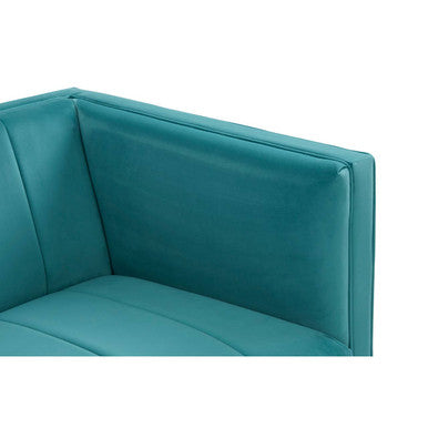Otylia Green Velvet Armchair with Stainless Steel Base