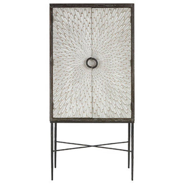 Two Door Elm Wood Wine Cabinet | Milan