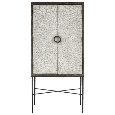Two Door Elm Wood Wine Cabinet | Milan