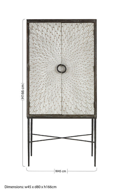 Two Door Elm Wood Wine Cabinet | Milan