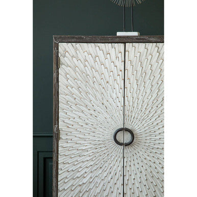 Two Door Elm Wood Wine Cabinet | Milan