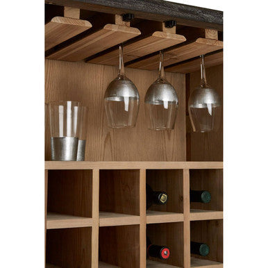 Two Door Elm Wood Wine Cabinet | Milan