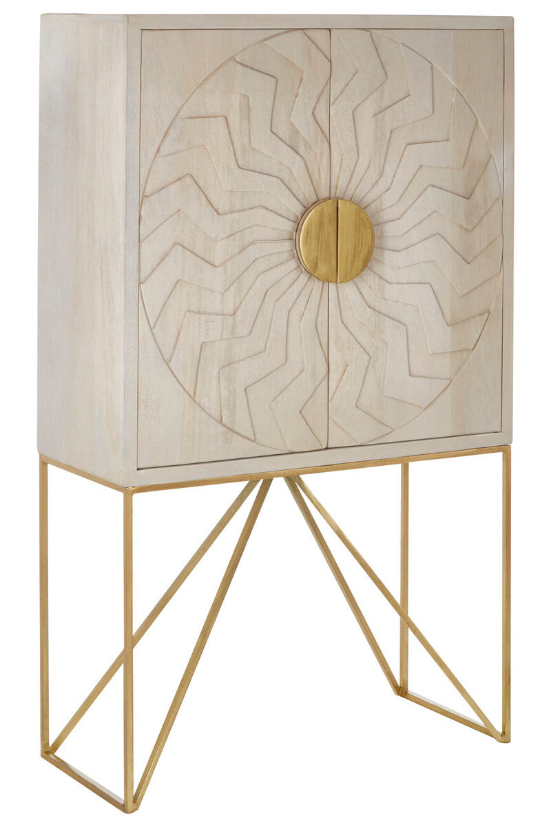 White Wash Mango Wood Cabinet | Sadras