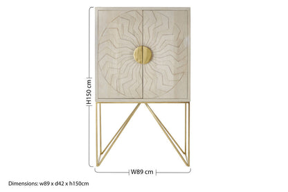 White Wash Mango Wood Cabinet | Sadras