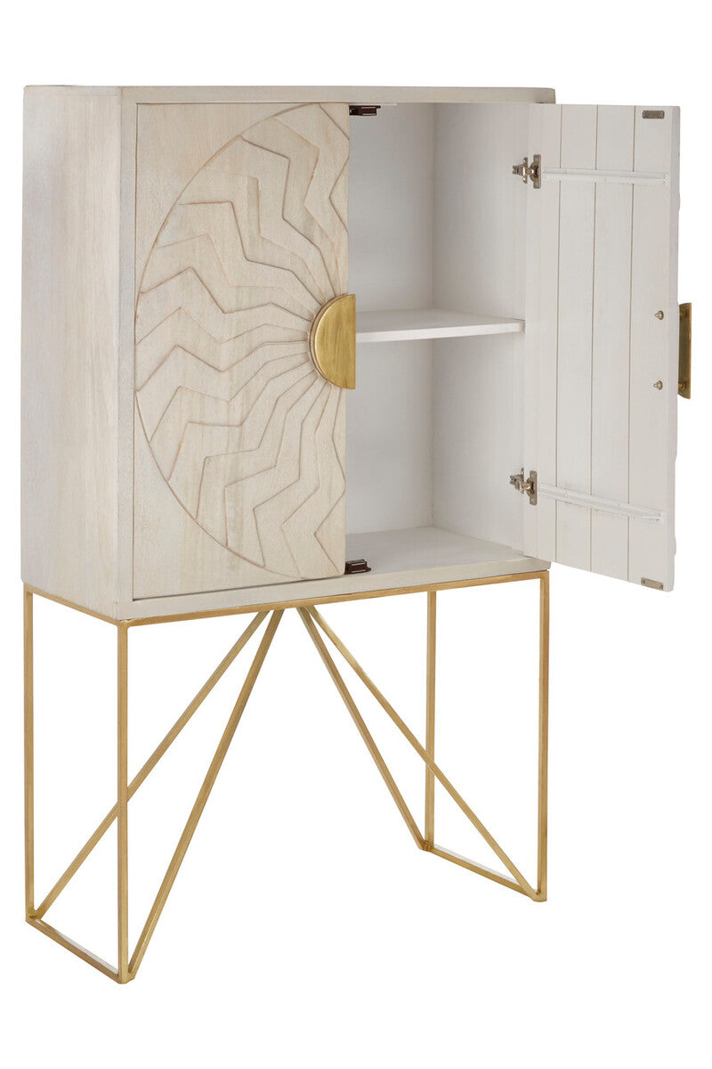 White Wash Mango Wood Cabinet | Sadras