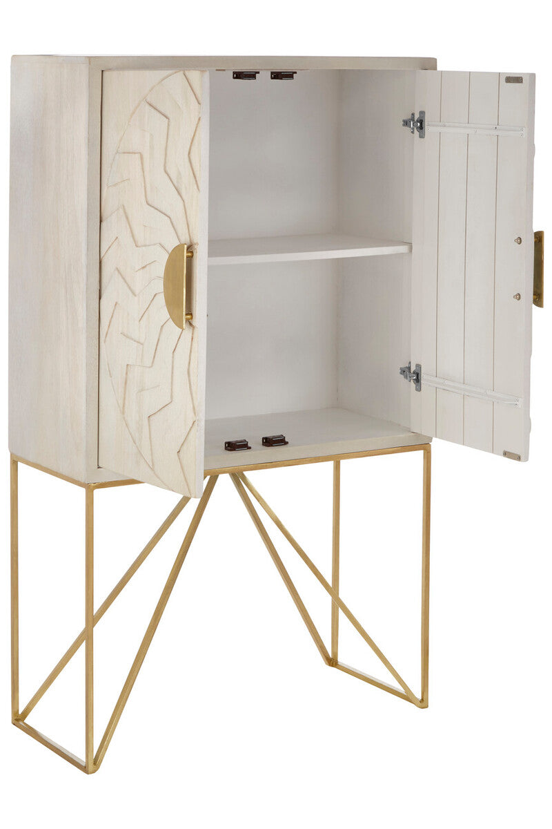 White Wash Mango Wood Cabinet | Sadras