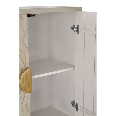 White Wash Mango Wood Cabinet | Sadras